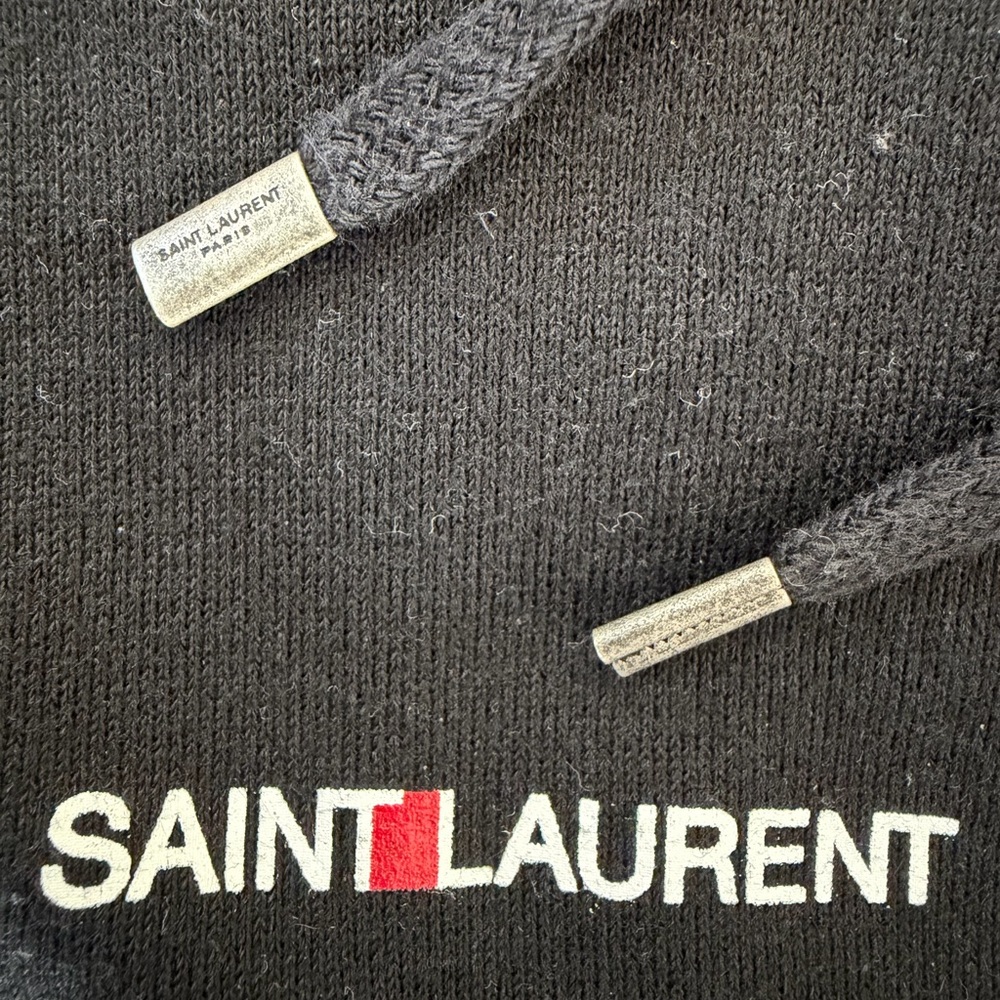 Saint Laurent Logo Printed Drawstring Hoodie Size… - image 8